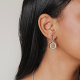 Orecchini Super Deco in Rodio con Pavé