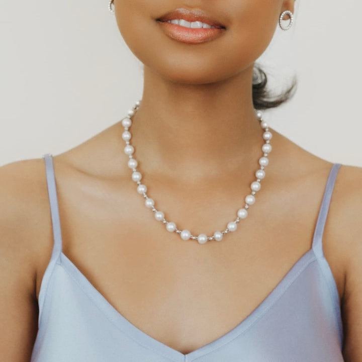 Collana Bella con Perle in Rodio