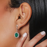 Orecchini Gemma in Rodio con Malachite