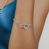 Bracciale Super Deco in Rodio con Pavé