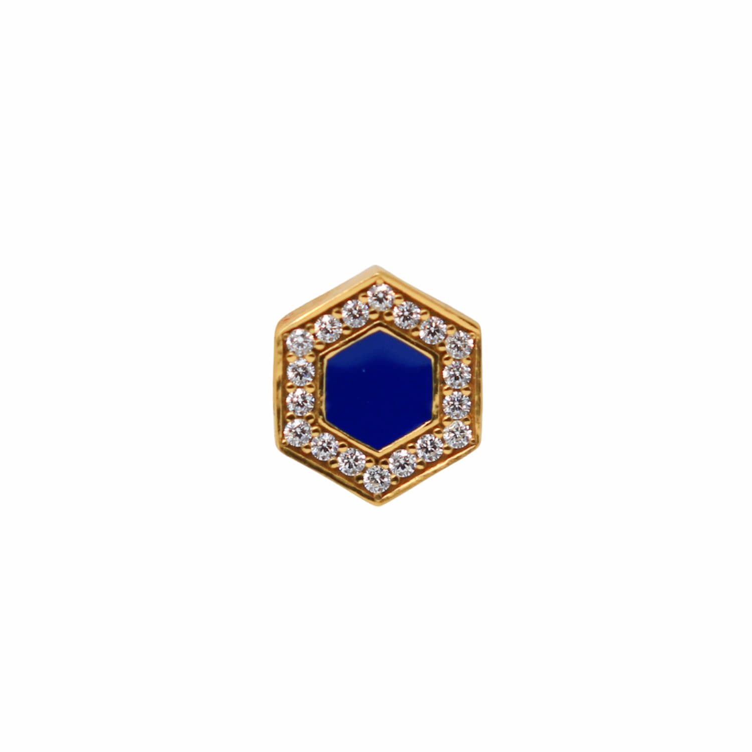 Orecchini Deco in Oro con Blu & Pavé