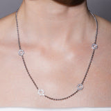 Collana Deco Statement in Rodio con Pavé