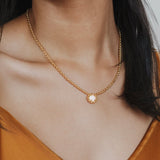 Collana Gemma in Oro con Corallo Rosa