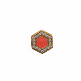 Orecchini Deco in Oro con Corallo & Pavé