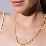 Collana Deco Statement in Oro con Pavé