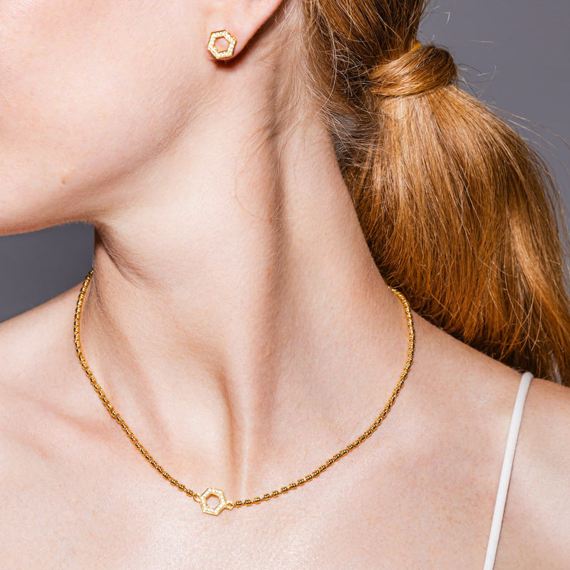 Collana Deco in Oro con Pavé