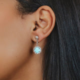 Orecchini Gemma in Rodio con Turchese