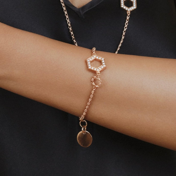 Bracciale Super Deco in Oro Rosa con Pavé