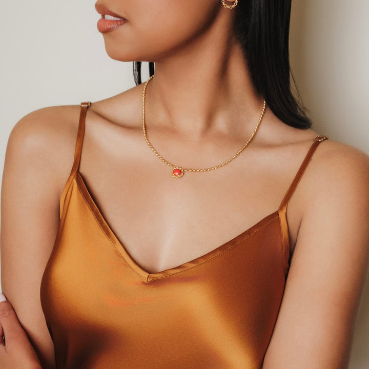 Collana Gemma in Oro con Corallo