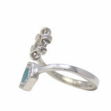 Anello Deco Statement in Rodio con Verde & Pavé