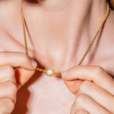 Collana Deco in Oro con Verde, Bianco & Pavé