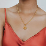 Pendente Quadra in Oro con Citrino