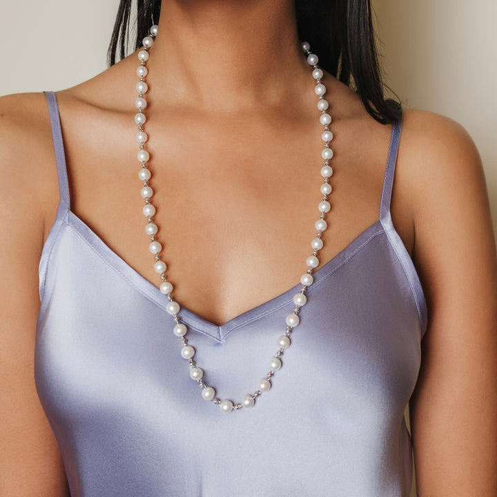 Collana Bella con Perle in Rodio