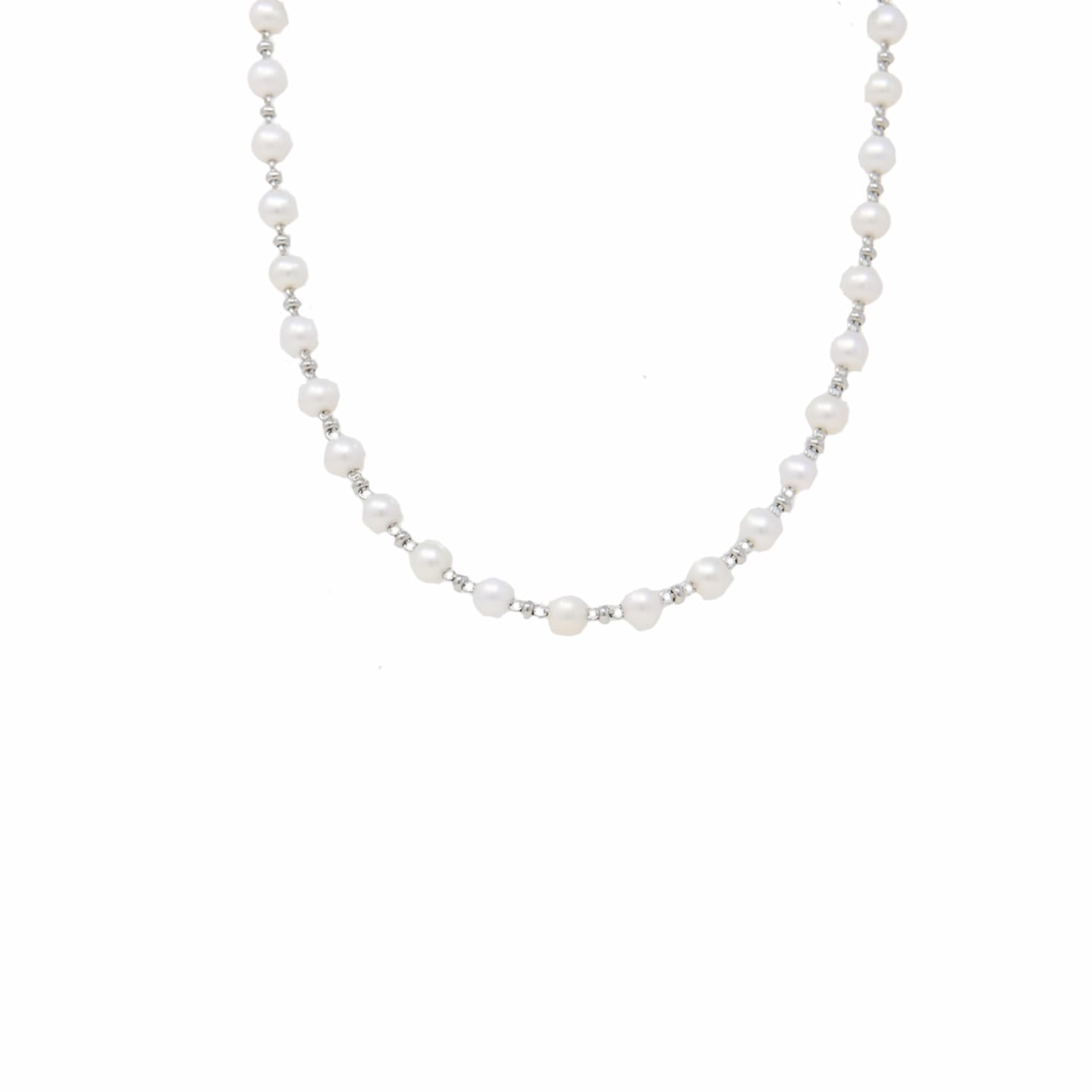 Collana Bella con Perle in Rodio