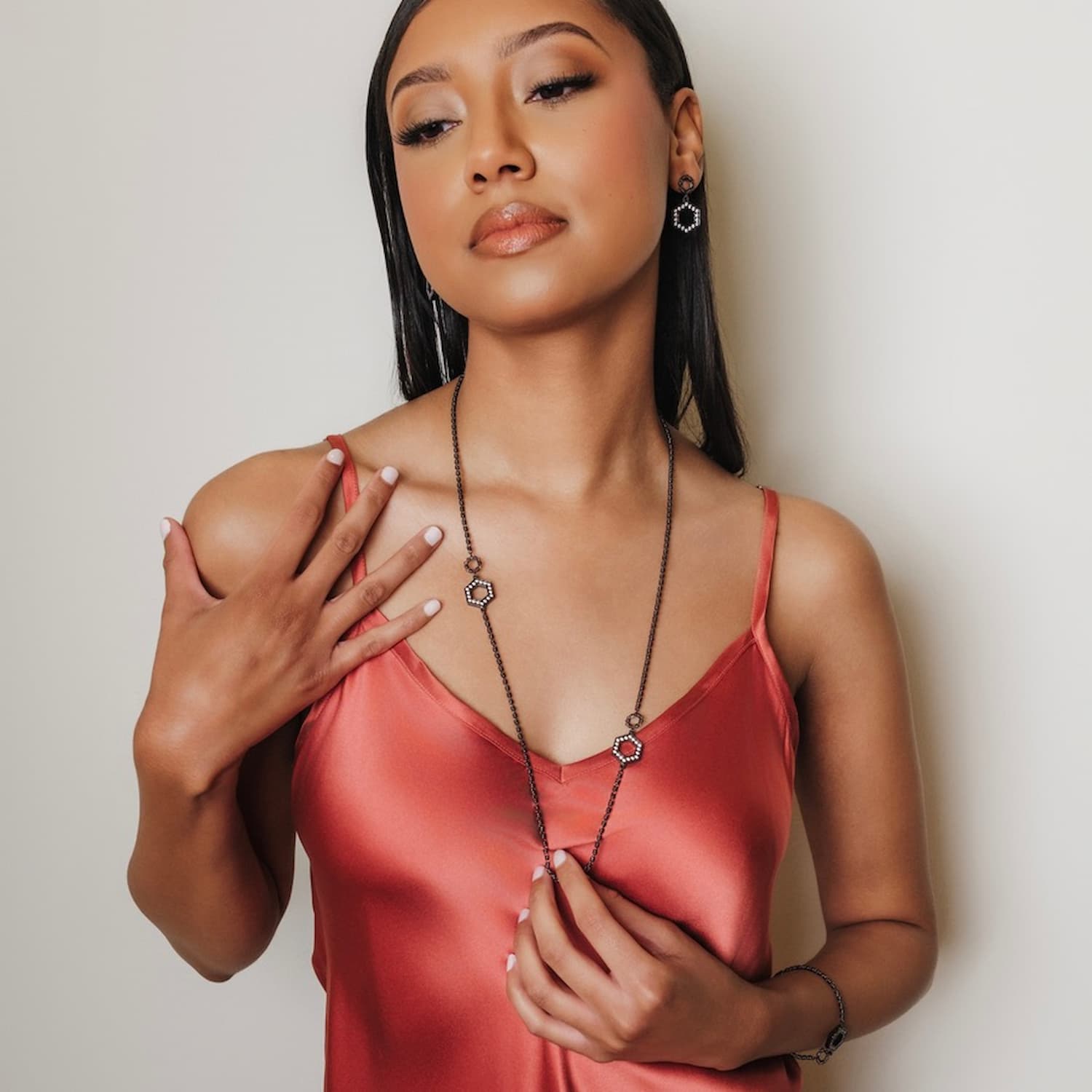 Collana Super Deco in Rodio Nero con Pavé