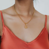 Pendente Goccia in Oro con Citrino, Piccolo