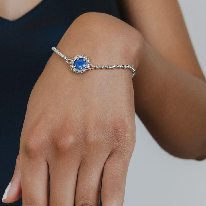 Bracciale Gemma in Rodio con Lapislazzuli