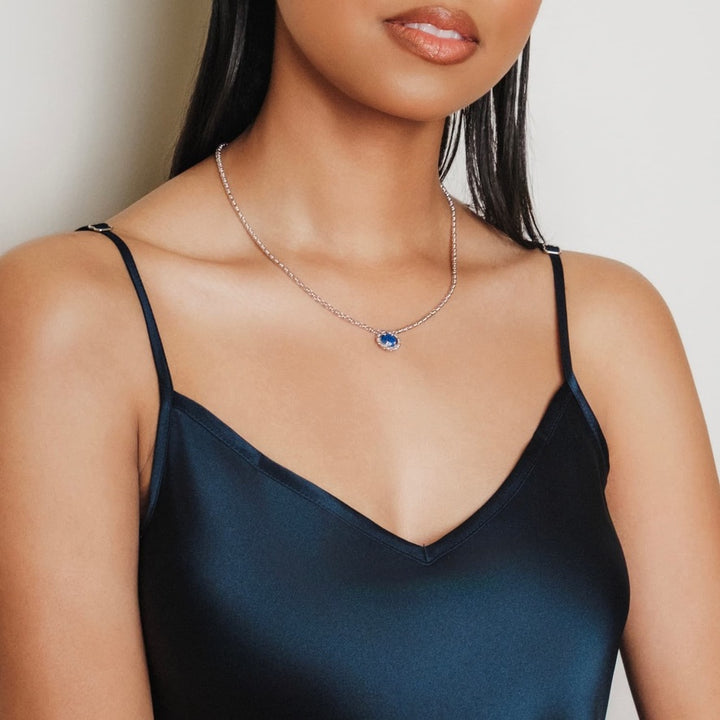 Collana Gemma in Rodio con Lapislazzuli