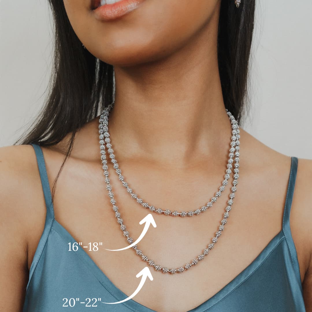 Collana Links Caviale in Rodio