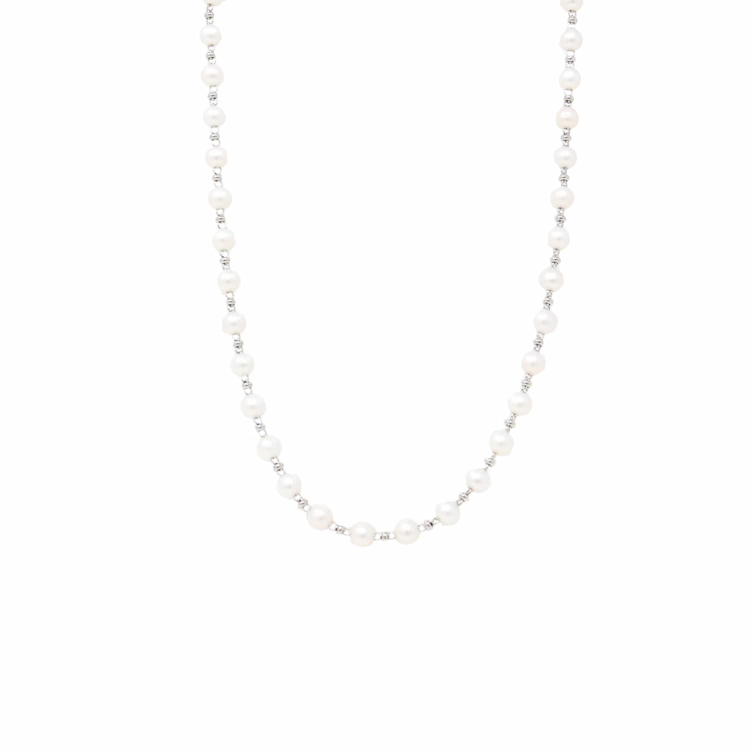 Collana Bella con Perle in Rodio