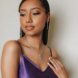 Pendente Quadra in Rodio con Ametista