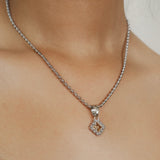 Pendente Quadra in Rodio con Citrino, Piccolo