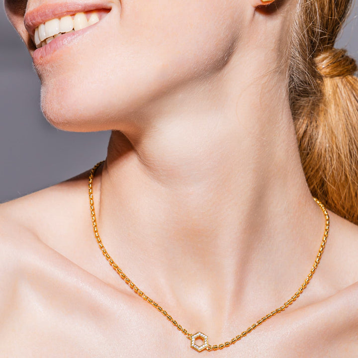 Collana Deco in Oro con Pavé
