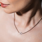Collana Deco in Rodio con Pavé