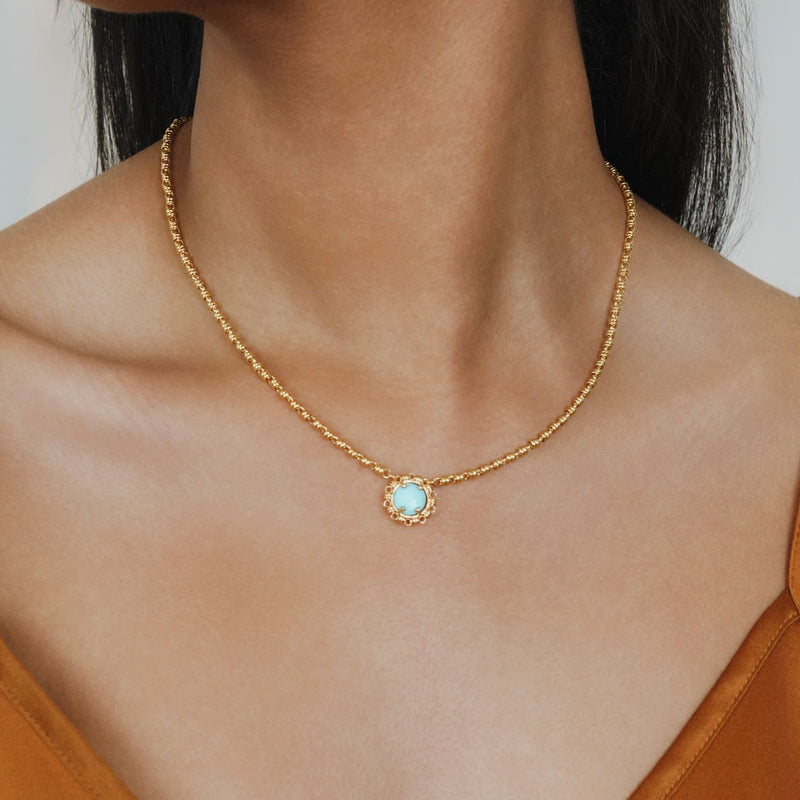 Collana Gemma in Oro con Turchese