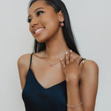 Bracciale Gemma in Rodio con Corallo