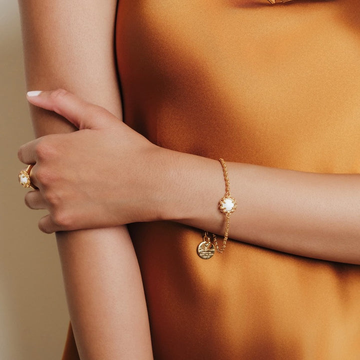 Bracciale Gemma in Oro con Agata Bianca