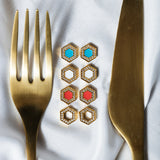 Orecchini Deco in Oro con Pavé
