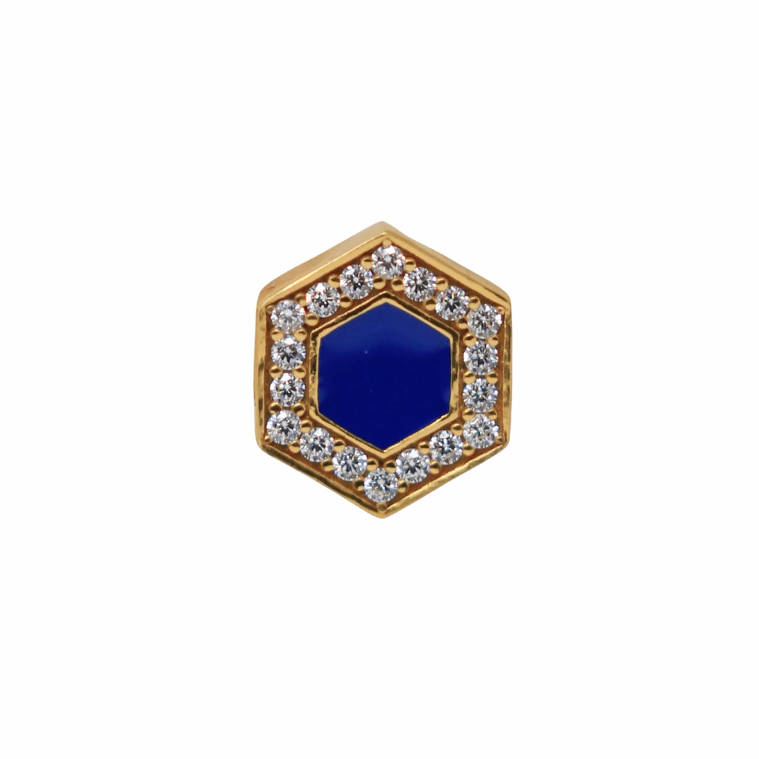 Orecchini Deco in Oro con Blu & Pavé