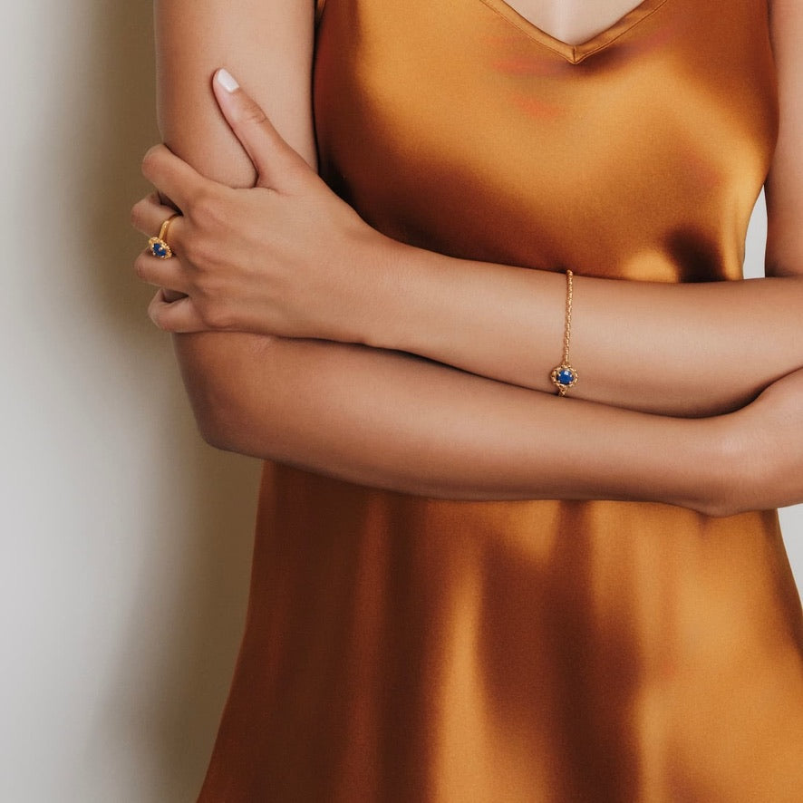 Bracciale Gemma in Oro con Lapislazzuli