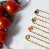 Collana Deco in Oro con Verde, Bianco & Pavé