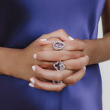 Anello Goccia in Rodio con Ametista, Piccolo