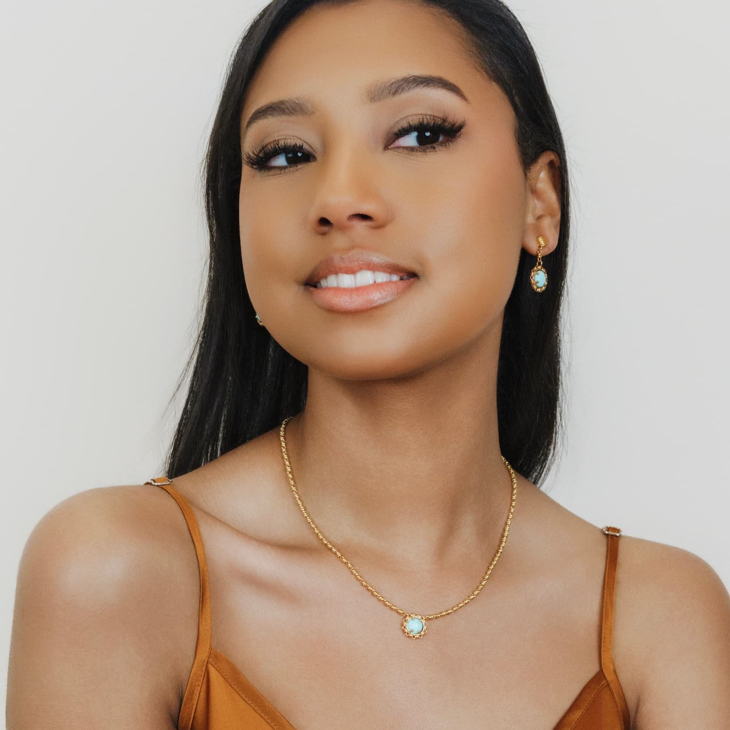 Collana Gemma in Oro con Turchese