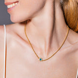 Collana Deco in Oro con Verde, Bianco & Pavé