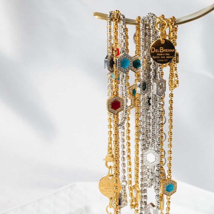 Collana Deco in Oro con Pavé