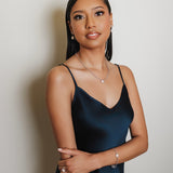 Collana Gemma in Rodio con Corallo Rosa