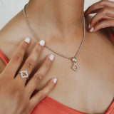 Pendente Quadra in Rodio con Citrino, Piccolo