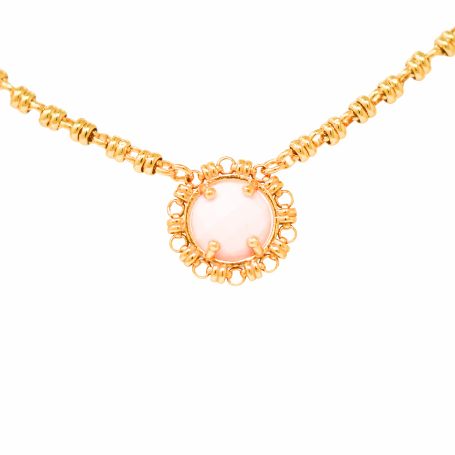 Collana Gemma in Oro con Corallo Rosa