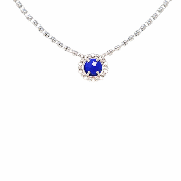 Collana Gemma in Rodio con Lapislazzuli