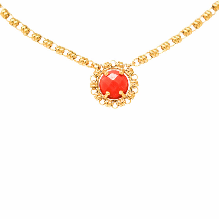 Collana Gemma in Oro con Corallo