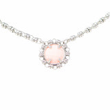 Collana Gemma in Rodio con Corallo Rosa