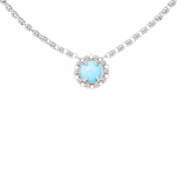 Collana Gemma in Rodio con Turchese