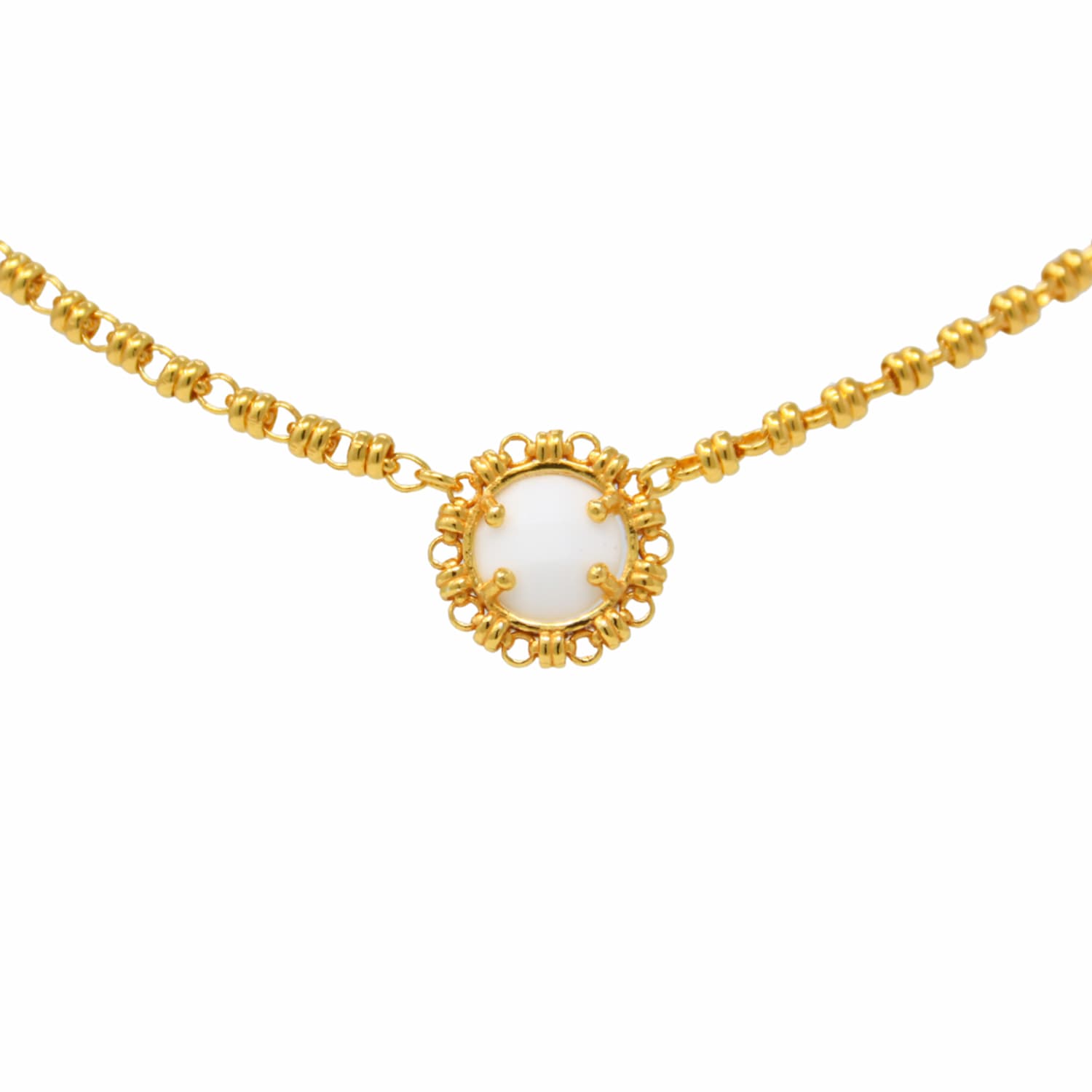 Collana Gemma in Oro con Agata Bianca