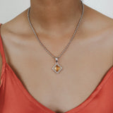 Pendente Quadra in Rodio con Citrino