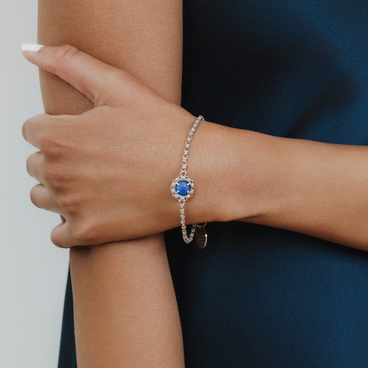 Bracciale Gemma in Rodio con Lapislazzuli