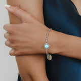 Bracciale Gemma in Rodio con Turchese